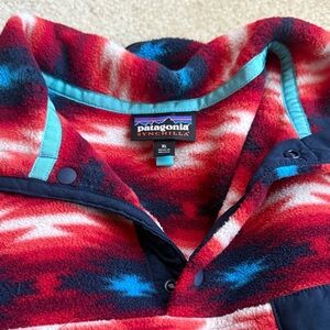Patagonia Synchilla Red and Blue Fleece Pullover